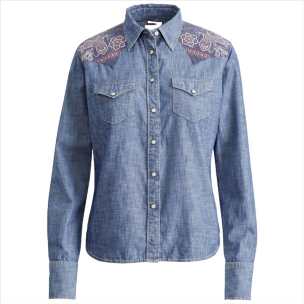 Denim & Supply Ralph Lauren Cotton Chambray Shirt Caspian Wash